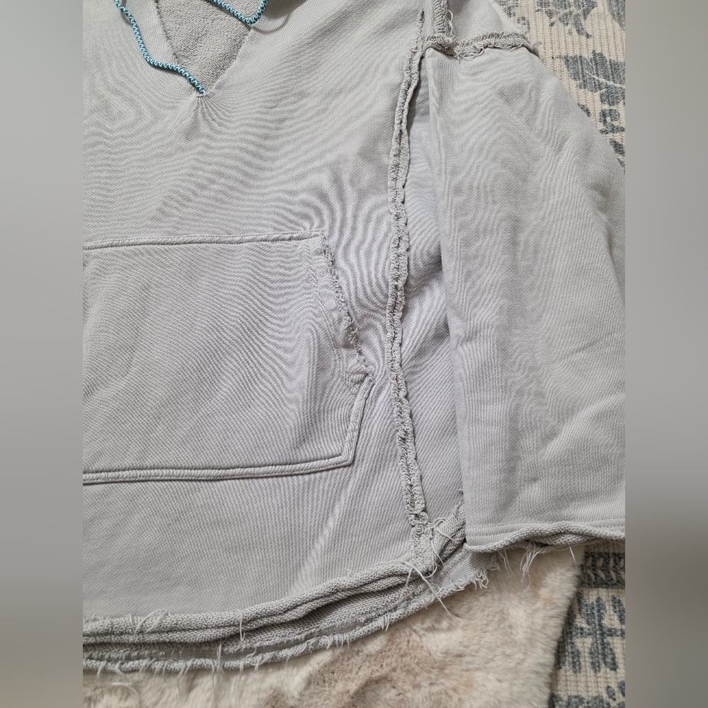 NATURAL LIFE Grey Oversized Long Sleeve Hoodie V Neck L/XL - Picture 8 of 11